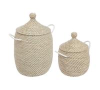 Lot de 2 paniers ""Soleya"" D30/39cm beige