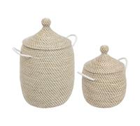 Atmosphera – Lot de 2 paniers Soleya – D30/39 cm – Beige