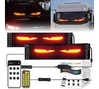 Lot de 2 Panneau LED Voiture, Yeux LED pour Camion Lumière Devil Eyes Ecran LED Flexible Voiture Programmable pour Voiture Bricolage Lampe LED Dynamique écran Doux(9.2 * 37.4CM)