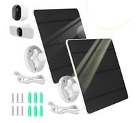 Lot de 2 Panneau Solaire 5W Compatible Avec Arlo Pro 3, Pro 4, Pro 5S, Pro 3 Floodlight, Ultra, Ultra2, 5V Panneaux Solaires pour Caméra de Sécurité, Câble 3m, IP65 Étanche, Support réglable à 360°