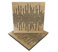 Lot de 2 panneaux acoustiques absorbants et diffusants | 50x50x5 cm | Absorption - Diffusion - Réflexion - Correction acoustique | Bois perforé laminé : [x2 WAVE | Chêne]