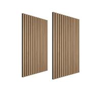 Isolation acoustique - TECTAKE - Lot de 2 panneaux acoustiques SONIC WALL II aspect bois 110 x 50 x 1,8 cm - Marron chêne