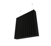 Lot de 2 panneaux acoustiques de plafond avec kit de montage | Absorption - Diffusion - Réflexion - Insonorisation | Panneau nuage acoustique | Couleur : [SLATOBAF| Noir]