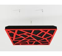 Lot de 2 panneaux acoustiques montés au plafond avec kit de montage | Panneaux insonorisants et diffusants | Réduction d'écho | Traitement acoustique | Couleur : [Plastique rouge brillant | SKYROSS]