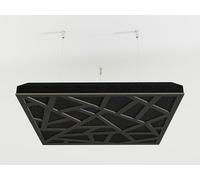 Lot de 2 panneaux acoustiques montés au plafond avec kit de montage | Panneaux insonorisants et diffusants | Réduction d'écho | Traitement acoustique | Couleur : [Noir | SKYROSS]