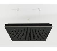Lot de 2 panneaux acoustiques montés au plafond avec kit de montage | Panneaux insonorisants et diffusants | Réduction d'écho | Traitement acoustique | Couleur : [Noir | WAVE]
