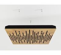Lot de 2 panneaux acoustiques montés au plafond avec kit de montage | Panneaux insonorisants et diffusants | Réduction d'écho | Traitement acoustique | Couleur : [Chêne | WAVE]