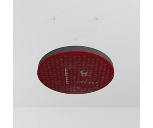 Lot de 2 panneaux acoustiques montés au plafond avec kit de montage | Panneaux insonorisants et diffusants | Réduction d'écho | Traitement acoustique | Couleur : (Plastique rouge brillant, CIRCLES)