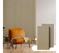 Lot de 2 panneaux acoustiques muraux - 120 x 60 cm - Revêtement mural 3D aspect bois - Absorbeur sonore pour salon, chambre à coucher, bureau et studio - Bois brut