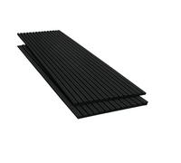 Lot de 2 Panneaux Acoustiques Muraux Bois 240x60x2,2cm - Couleur Noir avec Fond Noir - SILAMP