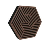 Lot de 2 panneaux acoustiques muraux | Panneaux insonorisants et décoratifs pour réduire l'écho | Traitement acoustique pour la maison et le studio | Couleur : [Noix | HEXAGON]