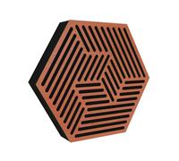 Lot de 2 panneaux acoustiques muraux | Panneaux insonorisants et décoratifs pour réduire l'écho | Traitement acoustique pour la maison et le studio | Couleur : [Cerise | HEXAGON]