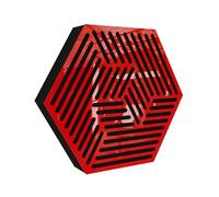 Lot de 2 panneaux acoustiques muraux | Panneaux insonorisants et décoratifs pour réduire l'écho | Traitement acoustique pour la maison et le studio | Couleur : [Plastique rouge brillant | HEXAGON]