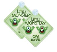 Lot de 2 panneaux d'avertissement de sécurité pour voiture Little Monsters Baby on Board