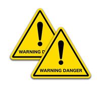 Lot de 2 panneaux d'avertissement triangulaires jaunes de 15,2 cm, autocollants d'avertissement imperméables et résistants aux UV pour machine d'atelier