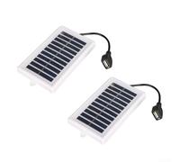 Lot de 2 panneaux de charge solaire portables 2 W 5 V avec port USB, panneau de charge solaire compact en ABS pour camping, voyage, lampe de poche ventilateur et alimentation extérieure