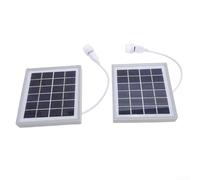 Lot de 2 panneaux de charge solaire USB 5 W efficaces avec lumière LED compacte pour une utilisation en voyage (gris)