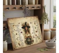 Lot de 2 panneaux de guide de sorcière de cuisine, décoration en métal, recettes de guides de sorcières et de plantes, décoration murale de rituels et de magie, cadeau de sorcellerie pour femme