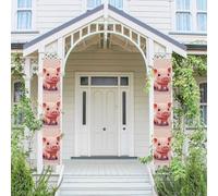 Lot de 2 panneaux de porte « Welcome Summer » - Drapeau saisonnier à suspendre - Bannières murales de porche - Bannière de porte - Toile de fond murale
