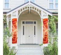 Lot de 2 panneaux de porte « Welcome Summer » - Drapeau saisonnier à suspendre - Tranche de tomate - Bannières murales de porche - Bannière de porte - Toile de fond murale