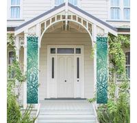 Lot de 2 panneaux de porte « Welcome Summer » - Drapeau saisonnier à suspendre - Vert mer - Algues murales - Bannières murales - Bannière de porte - Couverture de porte - Toile de fond murale