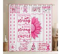 Lot de 2 panneaux de rideaux de chambre à coucher, cadeaux inspirants pour femmes survivantes du cancer du sein, rideaux de salon, rideaux de chambre à coucher, rideaux décoratifs blanc, rose, rouge