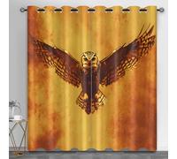 Lot de 2 panneaux de rideaux thermiques insonorisants rétro pour dortoir, balcon, terrasse, 140 x 183 cm, motif hiboux, animaux sauvages