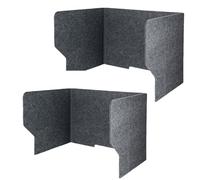 Lot de 2 panneaux de séparation acoustiques en feutre noir pour bureau, maison, salle de t bibliothèque - Boucliers autoportants pliables (99,1 x 40,6 x 50,8 cm)