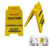 Lot de 2 panneaux de signalisation « Caution Overstimulated » « Do not Approach » - Accessoires de bureau humoristiques - Décoration de bureau - Cadeau amusant pour collègue, coéquipier, employé