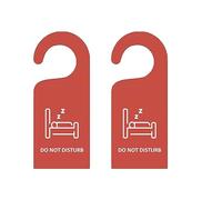 Lot de 2 panneaux de suspension de porte « Do Not Disturb » (blanc/rouge double face) « Do Not Disturb on Front » et « Clean Up Room » à l'arrière, idéal pour bureau, maison, clinique, dortoir, classe