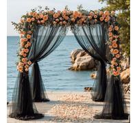 Lot de 2 panneaux de tissu drapé pour arche de mariage - 5,7 m - Rideaux transparents pour cérémonie de mariage, décoration de plafond