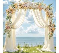 Lot de 2 Panneaux de Tissu drapé pour Arche de Mariage, 71,1 cm x 5,8 m, Ivoire, Voilage Transparent pour cérémonie de Mariage, décoration de Plafond