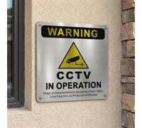 Lot de 2 panneaux de vidéosurveillance No Trespassing Security pour cour | Aluminium antirouille imprimé, signalisation extérieure résistante aux intempéries, idéale pour la maison, les affaires