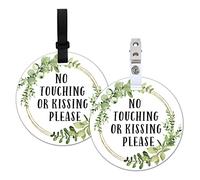 Lot de 2 panneaux « Don't Touch Baby », « No Kissing » pour siège auto ou poussette, pour nouveau-né prématuré (12,7 cm)