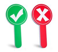 Lot de 2 Panneaux Double Face : Vert () / Rouge (X) pour Classe, Outil d’Évaluation pour Enseignants, Oui/Non, Réutilisable, Facile à Utiliser