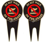 Lot de 2 panneaux en aluminium « Do Not Walk On The Grass » pour cour Politely Reads Please Be Respectful: Protect Your Property! Lawn 15,2 x 30,5 cm