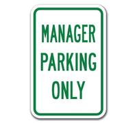Lot de 2 panneaux en aluminium épais pour manager Parking Only 30,5 x 20,3 cm