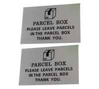 Lot de 2 panneaux en aluminium pour boîte à colis - 15 x 10 cm - Étanche et résistant à la rouille - Avec inscription « Please Leave PARCELS in The Parcel Box Thank You »
