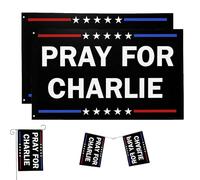 Lot de 2 panneaux en étain « Pray For Charlie Kirk » de 30,5 x 45,7 cm, « Rest In Peace » de Charlie Kirk, « God Bless Pray For Charlie Kirk » - Décoration murale rétro pour maison, bar, pub, club