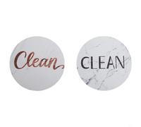 Lot de 2 panneaux magnétiques double face « Clean Dirty » pour l'organisation de la cuisine - Aimants de lave-vaisselle avec forte aspiration magnétique pour le lavage (A)