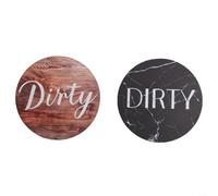 Lot de 2 panneaux magnétiques double face pour lave-vaisselle 7,6 x 7,6 cm, aimants de cuisine pour lave-vaisselle organisé (A)