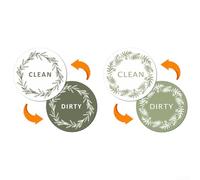 Lot de 2 panneaux magnétiques pour lave-vaisselle - 9 cm - Indicateurs de nettoyage et de saleté double face pour machine à laver et organisation de la cuisine (E)