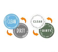 Lot de 2 panneaux magnétiques pour lave-vaisselle - 9 cm - Indicateurs de nettoyage et de saleté double face pour machines à laver et organiser la cuisine (D)