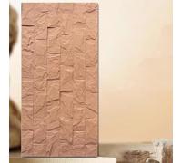 Lot de 2 panneaux muraux 3D aspect pierre, revêtement mural en polyuréthane pour intérieur et extérieur, résistant à l'eau et à l'humidité pour la maison et le bureau (jaune terreux, 2 pièces)