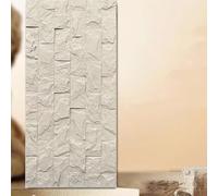 Lot de 2 panneaux muraux 3D aspect pierre - Revêtement mural en polyuréthane pour intérieur et extérieur - Résistant à l'eau et à l'humidité - Pour la maison et le bureau - Beige