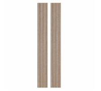 Lot de 2 panneaux muraux à tasseaux bois - DECOON - 250 x 30 x 1,9 cm - Décor chêne - Feutrine grise - Panneaux 1,5 m²