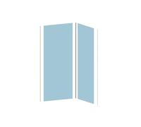Lot de 2 panneaux muraux de douche bleu en aluminium avec profilés - 2 x L90 x H210 cm - ITZIAR