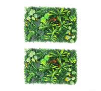 Lot de 2 panneaux muraux en forme de plantes artificielles pour la maison et les espaces commerciaux, conçus pour une durabilité aux intempéries et une couverture dense pour créer des écrans