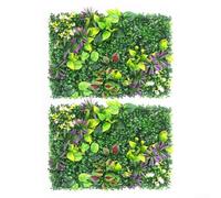 Lot de 2 panneaux muraux en forme de plantes artificielles pour la maison et les espaces commerciaux, conçus pour une durabilité aux intempéries et une couverture dense pour créer un écran d'intimité
