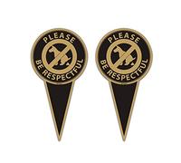 Lot de 2 panneaux « No Dog Poop » pour cour avec piquet - 30,5 x 15,2 cm - Double face « No Pooping Dog » - Please Be Respectful - Stop Dogs from Pooping or Peeing On Your Lawn Yard